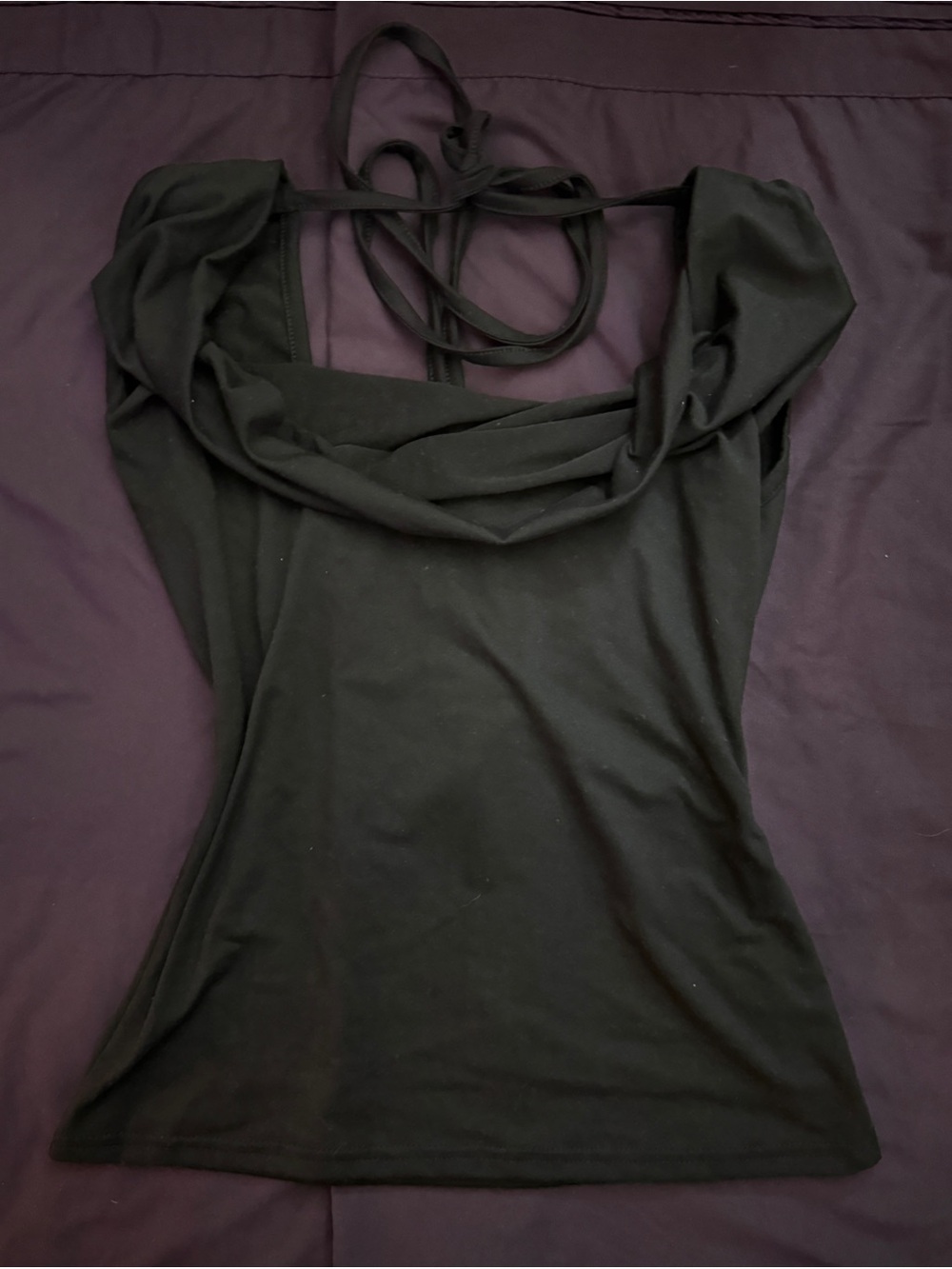 SHEIN Black Cowl Neck Strappy Tank Top